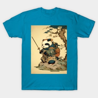 Samurai Panda Traditional Japanese Art Nouveau T-Shirt